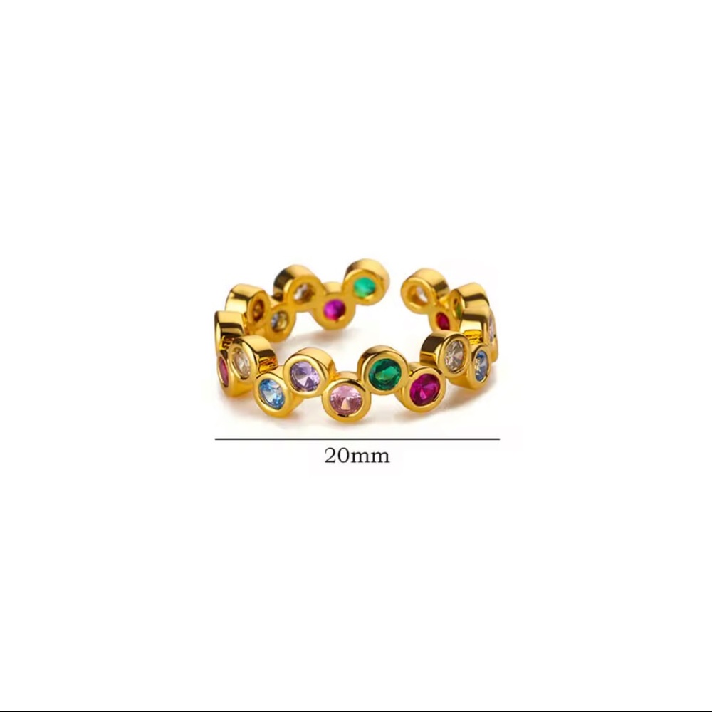 Elegant Multi-Color Gemstone Gold Ring